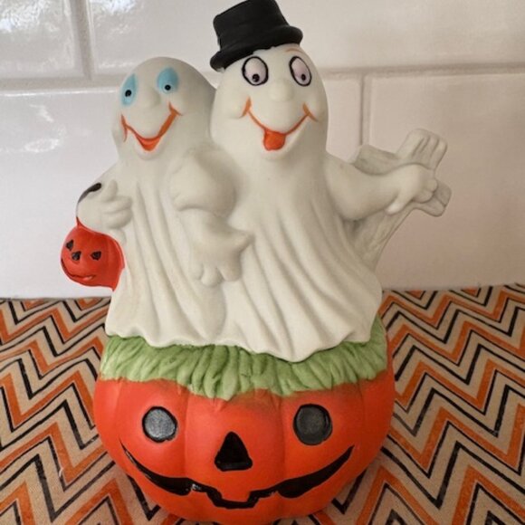 House of Lloyd Other - Vintage House of Lloyd Halloween Ghosts w/Pumpkin Votive Candle Holder